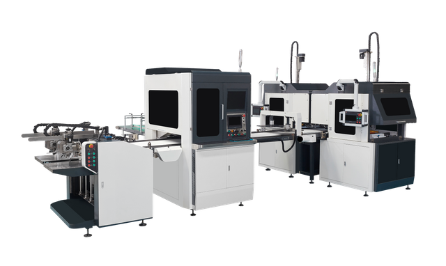 Machine de fabrication de cartons rigides intelligente et entièrement automatique à deux canaux